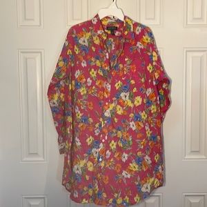 Ralph Lauren button long sleeve dress • Large